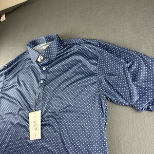 Collars and Co Shirt Men's XL Blue Polo Geometric Star Dress Office Work NEW